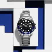 Casio Enticer Duro Diver MDV-107D-1A2V Analogue Quartz Stainless Steel Strap Black Dial Men's Watch